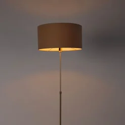 Vloerlamp verstelbaar goud met kap lichtbruin 50 cm - Parte