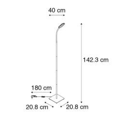 Vloerlamp zwart incl. LED 5-staps dimbaar in kelvin - Botot