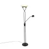 Vloerlamp zwart incl. LED en dimmer met leeslamp dim to warm - Empoli