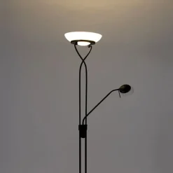 Vloerlamp zwart incl. LED en dimmer met leeslamp dim to warm - Empoli