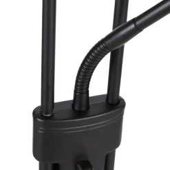 Vloerlamp zwart incl. LED en dimmer met leeslamp dim to warm - Empoli