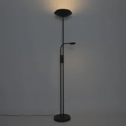 Vloerlamp zwart incl. LED en dimmer met leeslamp - Fez
