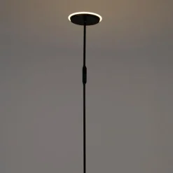 Vloerlamp zwart incl. LED met afstandsbediening - Bumu