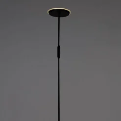 Vloerlamp zwart incl. LED met afstandsbediening - Bumu