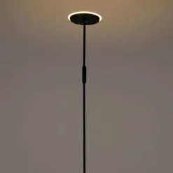 Vloerlamp zwart incl. LED met afstandsbediening - Bumu