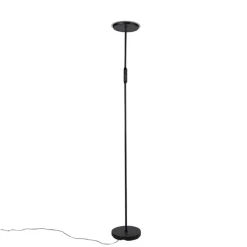 Vloerlamp zwart incl. LED met afstandsbediening - Bumu