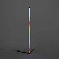 Vloerlamp zwart incl. LED met RGB en afstandsbediening - Carla