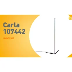 Vloerlamp zwart incl. LED met RGB en afstandsbediening - Carla