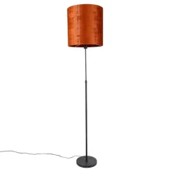 Vloerlamp zwart kap rood 40 cm verstelbaar - Parte