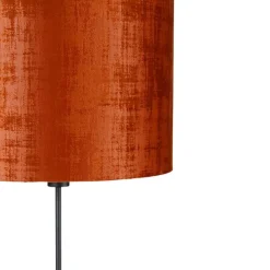 Vloerlamp zwart kap rood 40 cm verstelbaar - Parte
