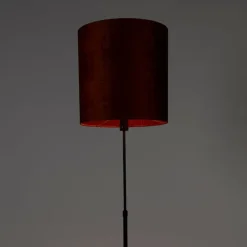 Vloerlamp zwart kap rood 40 cm verstelbaar - Parte