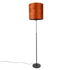 Vloerlamp zwart kap rood 40 cm verstelbaar - Parte
