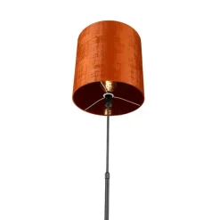 Vloerlamp zwart kap rood 40 cm verstelbaar - Parte