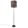 Vloerlamp zwart kap zebra dessin 40 cm verstelbaar - Parte