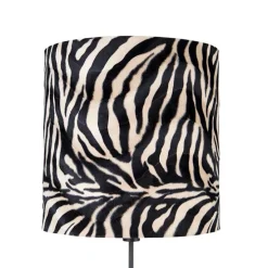 Vloerlamp zwart kap zebra dessin 40 cm verstelbaar - Parte