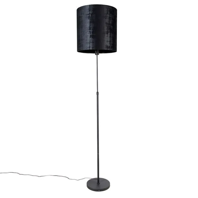 Vloerlamp zwart kap zwart 40 cm verstelbaar - Parte