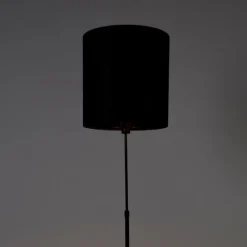 Vloerlamp zwart kap zwart 40 cm verstelbaar - Parte