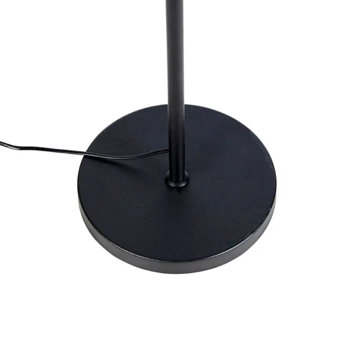 Vloerlamp zwart kap zwart 40 cm verstelbaar - Parte