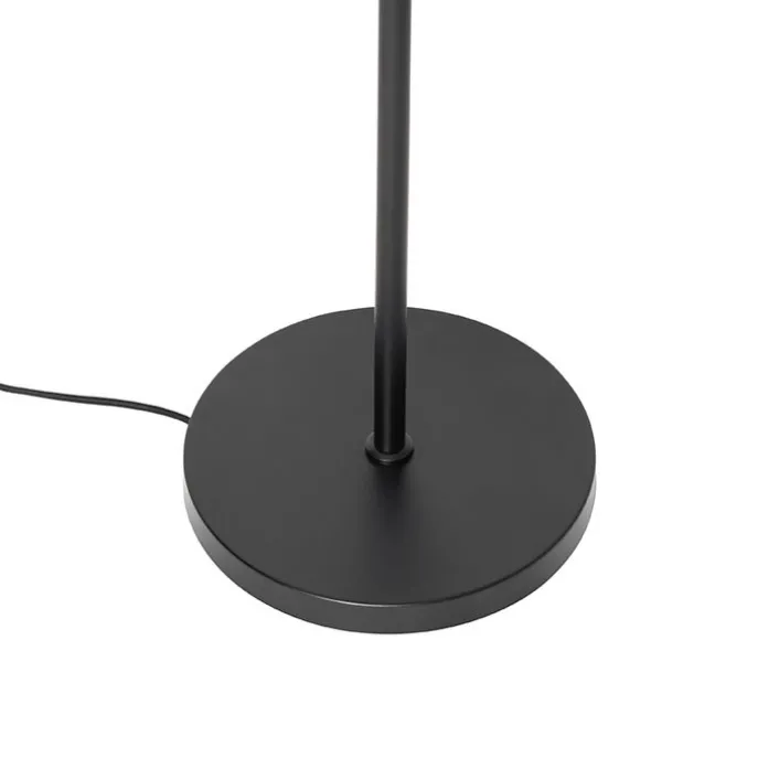 Vloerlamp zwart met goud met smoke glas 2-lichts - Zuzanna