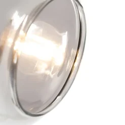 Vloerlamp zwart met goud met smoke glas 2-lichts - Zuzanna