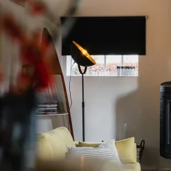 Vloerlamp zwart met goud 35 cm verstelbaar - Magnax