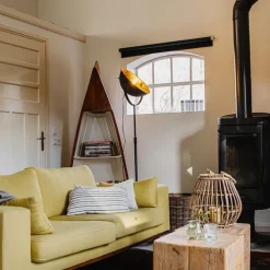 Vloerlamp zwart met goud 35 cm verstelbaar - Magnax