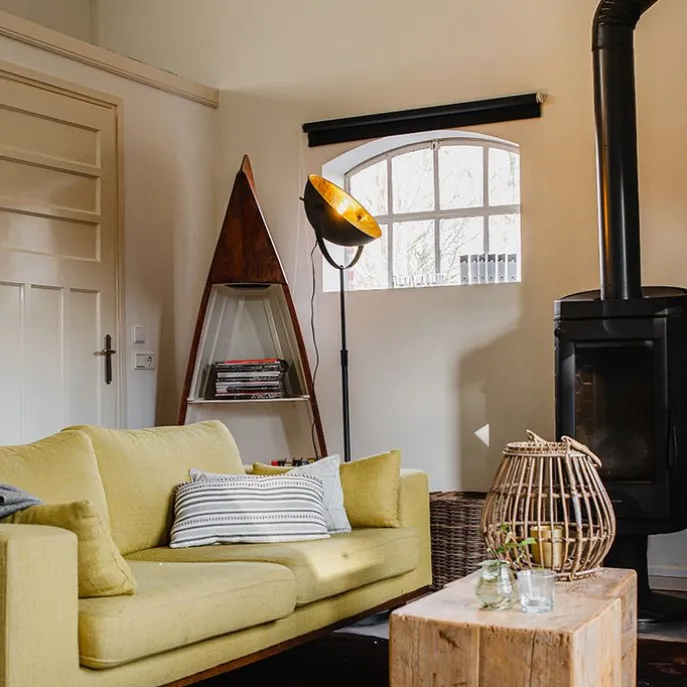 Vloerlamp zwart met goud 35 cm verstelbaar - Magnax