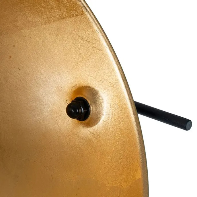 Vloerlamp zwart met goud 35 cm verstelbaar - Magnax