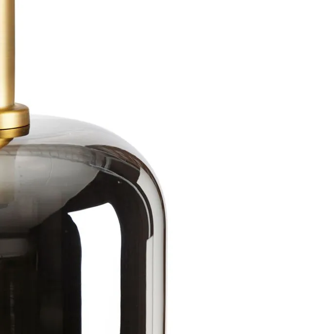 Vloerlamp zwart met goud en smoke glas incl. PUCC - Zuzanna