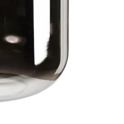 Vloerlamp zwart met goud en smoke glas incl. PUCC - Zuzanna