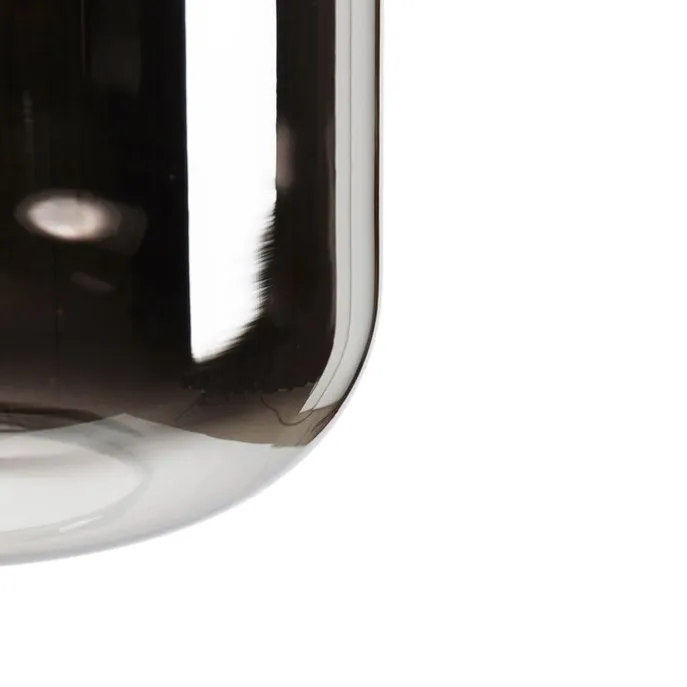 Vloerlamp zwart met goud en smoke glas incl. PUCC - Zuzanna