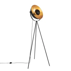 Vloerlamp zwart met goud 42 cm verstelbaar tripod - Magnax