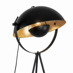 Vloerlamp zwart met goud 42 cm verstelbaar tripod - Magnax