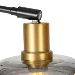 Vloerlamp zwart met goud met smoke glas 5-lichts - Zuzanna