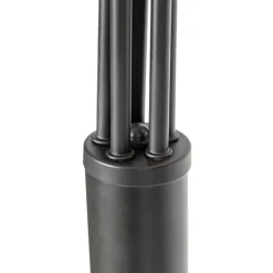 Vloerlamp zwart met goud met smoke glas 5-lichts - Zuzanna