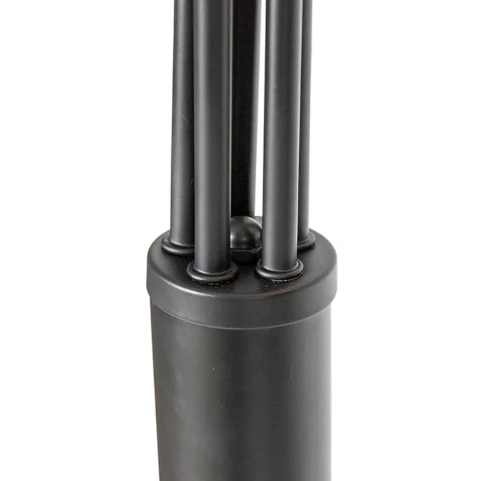 Vloerlamp zwart met goud met smoke glas 5-lichts - Zuzanna