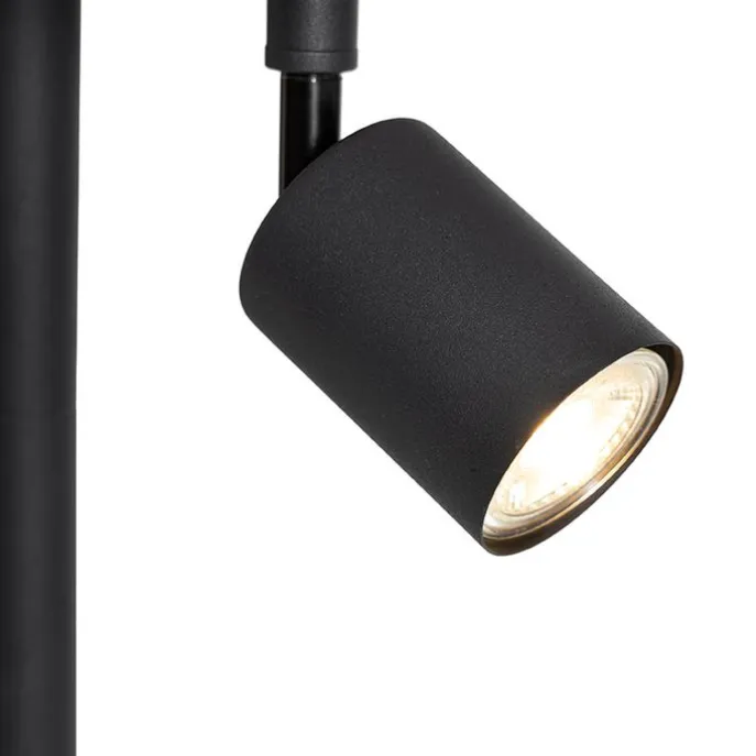 Vloerlamp zwart met gouden binnenkant en leeslamp - Jelena