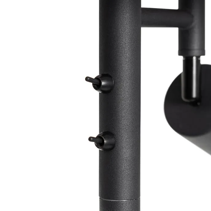 Vloerlamp zwart met gouden binnenkant en leeslamp - Jelena