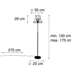 Vloerlamp zwart met Granny Frame 35 cm verstelbaar - Parte