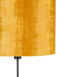 Vloerlamp zwart met kap goud 40 cm verstelbaar - Parte