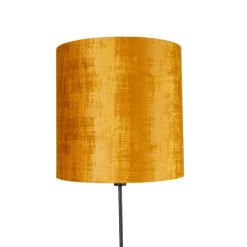Vloerlamp zwart met kap goud 40 cm verstelbaar - Parte