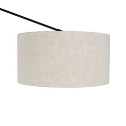 Vloerlamp zwart met kap lichtgrijs 50 cm verstelbaar - Editor