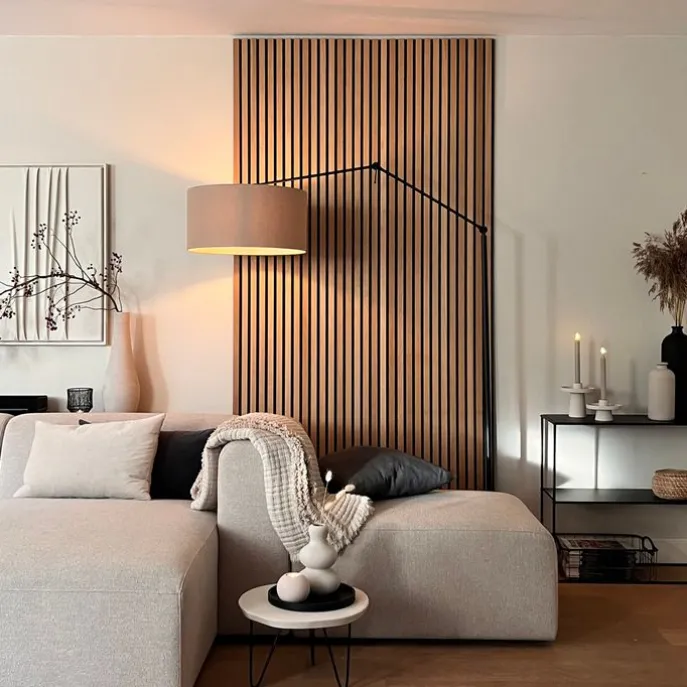 Vloerlamp zwart met kap lichtbruin 50 cm verstelbaar - Editor