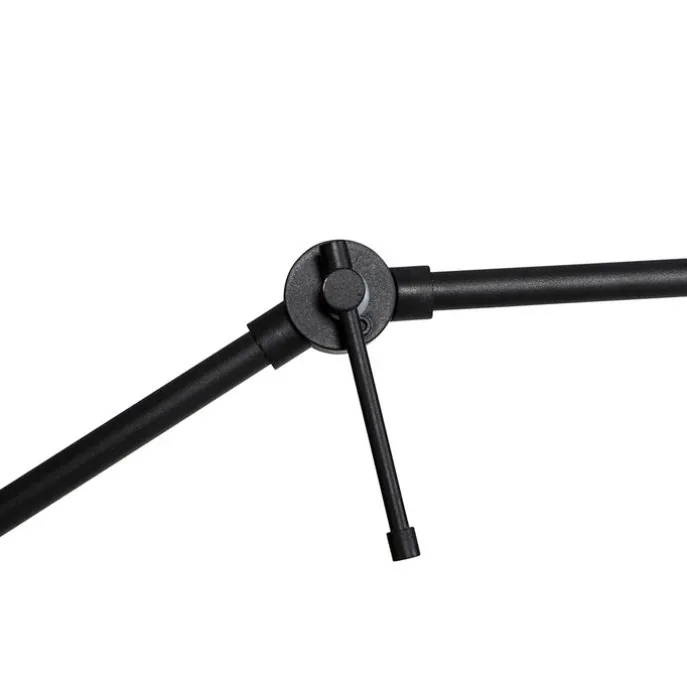 Vloerlamp zwart met kap lichtbruin 50 cm verstelbaar - Editor