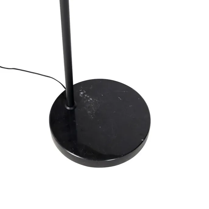 Vloerlamp zwart met kap lichtbruin 50 cm verstelbaar - Editor