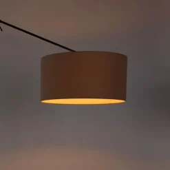 Vloerlamp zwart met kap lichtbruin 50 cm verstelbaar - Editor
