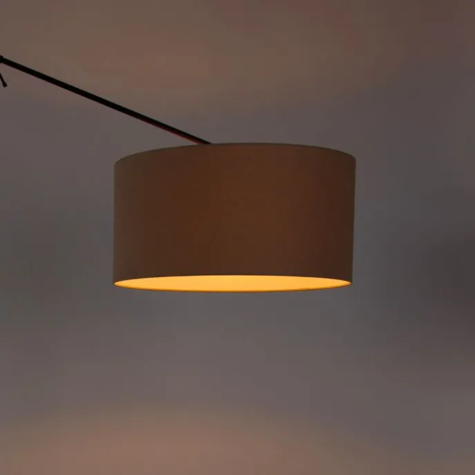 Vloerlamp zwart met kap lichtbruin 50 cm verstelbaar - Editor