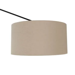 Vloerlamp zwart met kap lichtbruin 50 cm verstelbaar - Editor