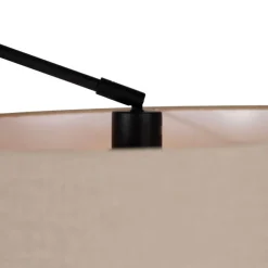 Vloerlamp zwart met kap lichtbruin 50 cm verstelbaar - Editor