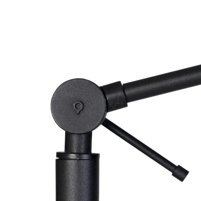 Vloerlamp zwart met kap lichtbruin 50 cm verstelbaar - Editor